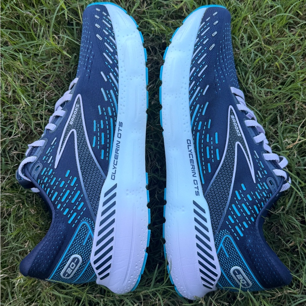 Brooks Glycerin GTS Navy and Teal Women's Running Shoes - Picture 4 of 12